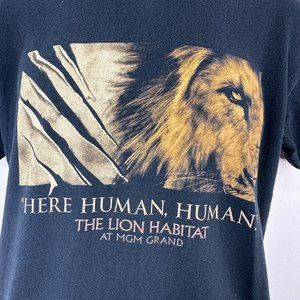MGM Grand The Lion Habitat Here Human Human T-shirt Men's Black Lion Majestic M